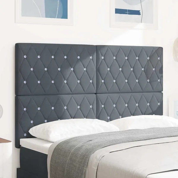 Tête de lit Gris foncé 144 cm Velours