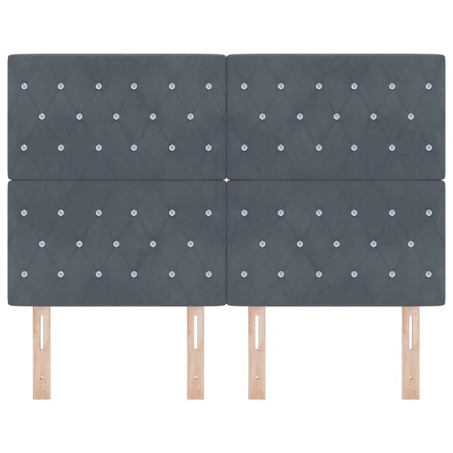 Tête de lit Gris foncé 144 cm Velours - 4
