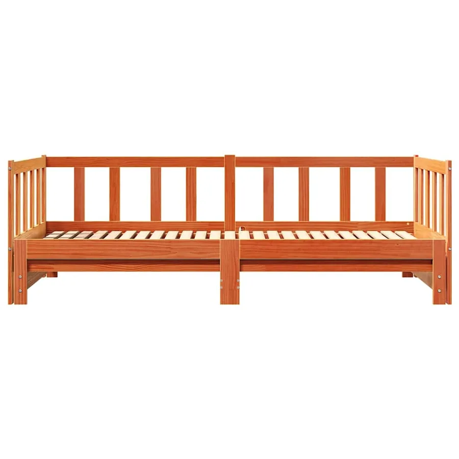 Lit Pull-out de Jour Brun cire 203.5 x 164 x 66 cm Pin massif - 5