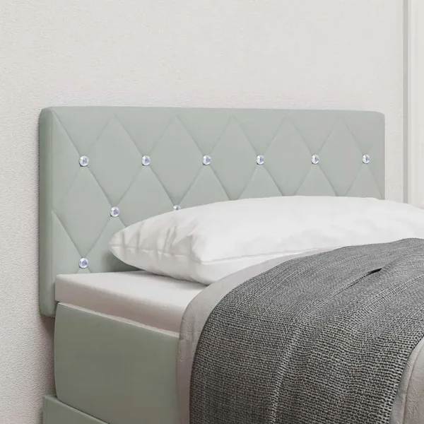 Tête de lit LED avec bandes LED Gris clair 80 cm Velours