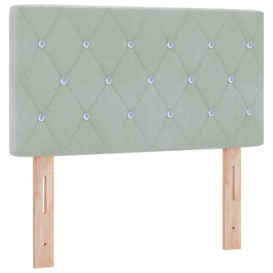 Tête de lit LED avec bandes LED Gris clair 80 cm Velours - 2