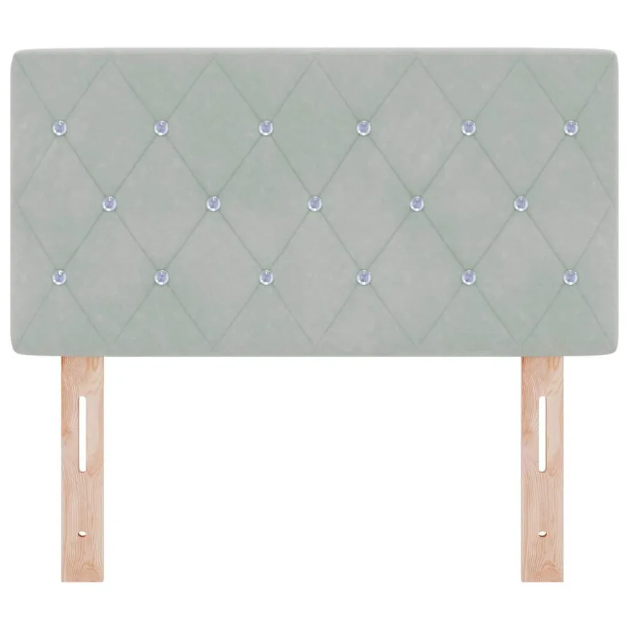 Tête de lit LED avec bandes LED Gris clair 80 cm Velours - 5