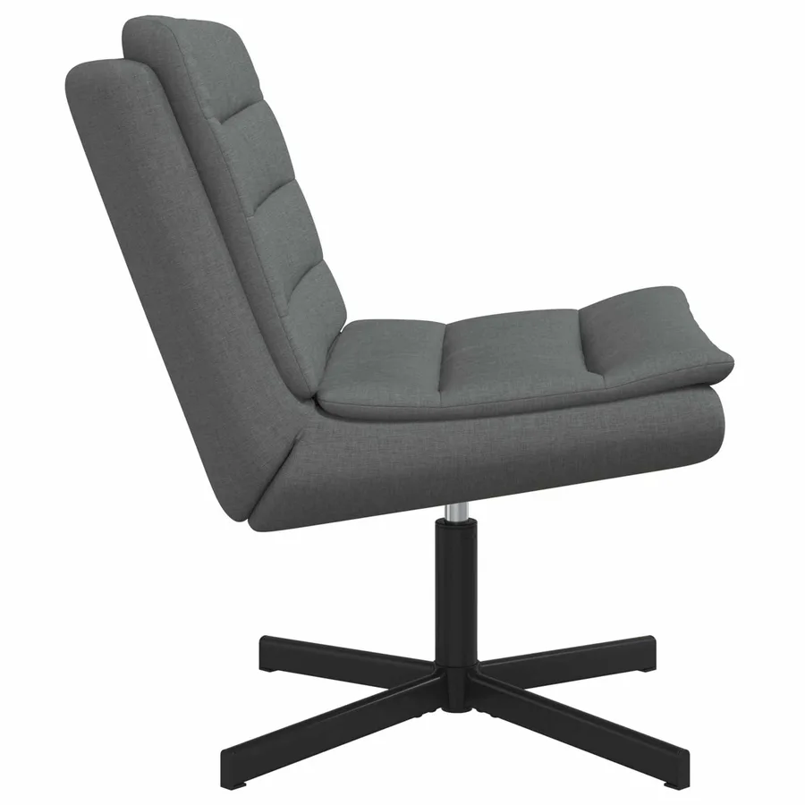 Chaise pivotante Gris foncé 63 x 75 x 76 cm tissu - 3