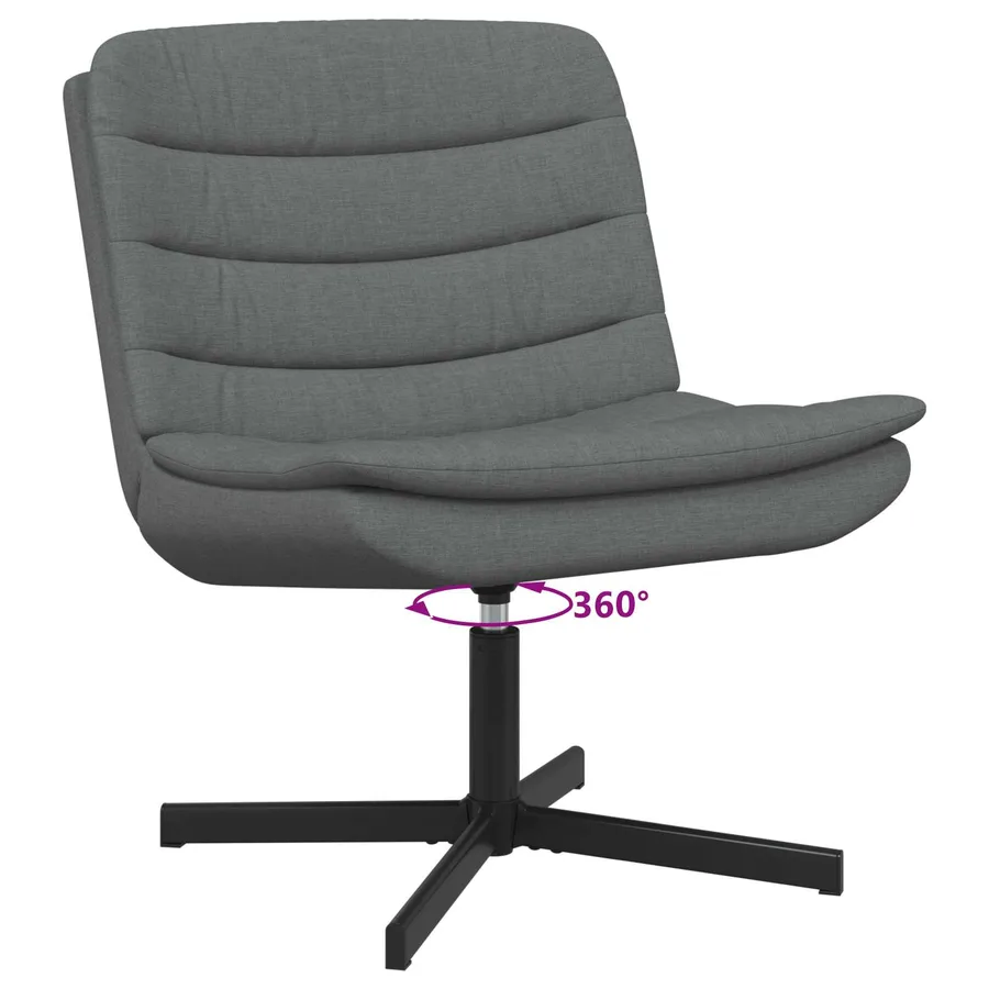 Chaise pivotante Gris foncé 63 x 75 x 76 cm tissu - 5