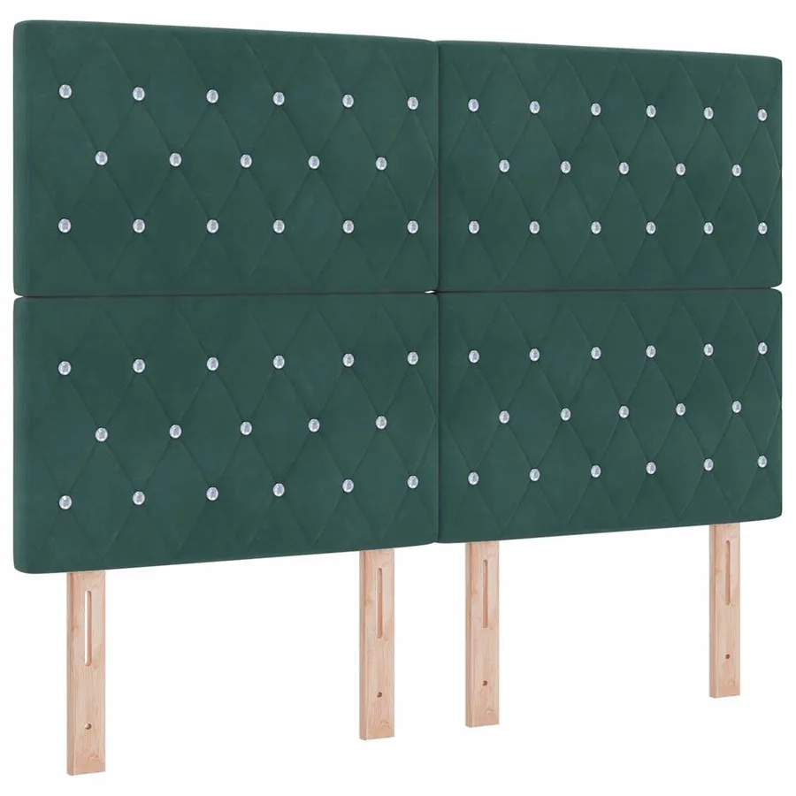 Lit à ressorts avec bandes LED Vert 140 x 190 cm Velours - 7