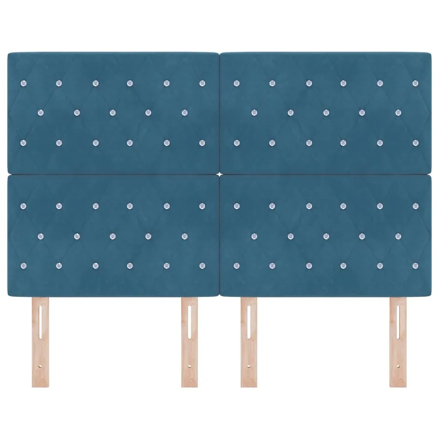Tête de lit LED avec bandes LED Bleu foncé 144 cm Velours - 5