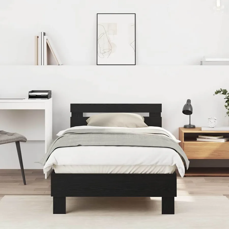 Cadre de lit Chêne noir 193 x 95 x 88 cm Bois d'ingénierie