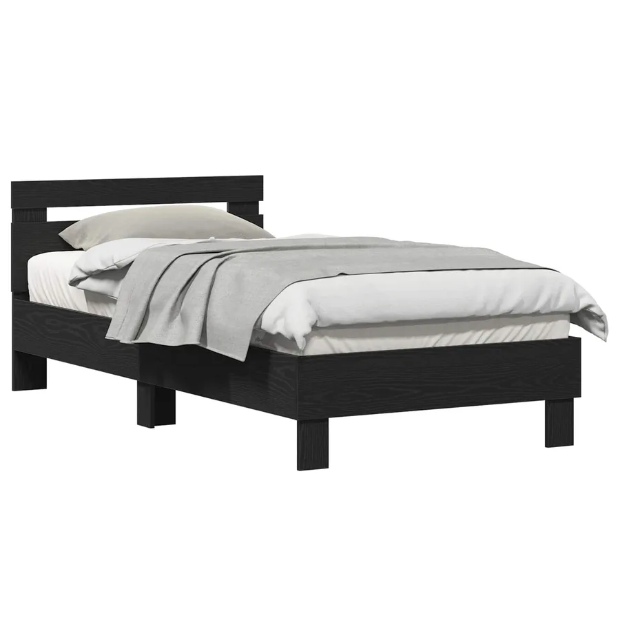 Cadre de lit Chêne noir 193 x 95 x 88 cm Bois d'ingénierie - 2
