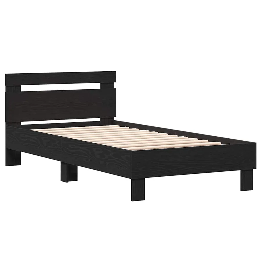 Cadre de lit Chêne noir 193 x 95 x 88 cm Bois d'ingénierie - 4