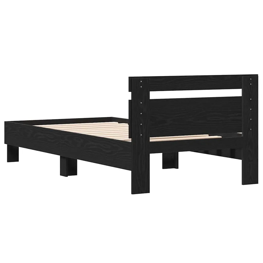 Cadre de lit Chêne noir 193 x 95 x 88 cm Bois d'ingénierie - 7