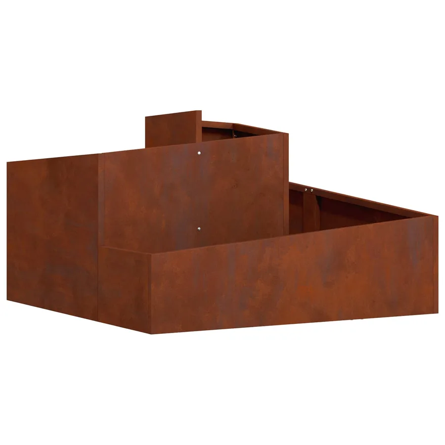 Cache-pot de jardin Rouillé 80 x 80 x 50 cm Acier patiné - 2
