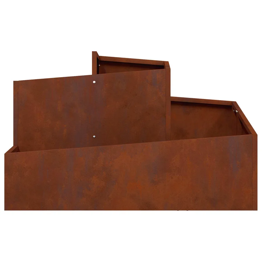 Cache-pot de jardin Rouillé 80 x 80 x 50 cm Acier patiné - 6