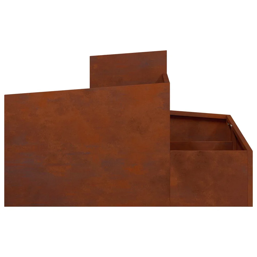 Cache-pot de jardin Rouillé 80 x 80 x 50 cm Acier patiné - 7