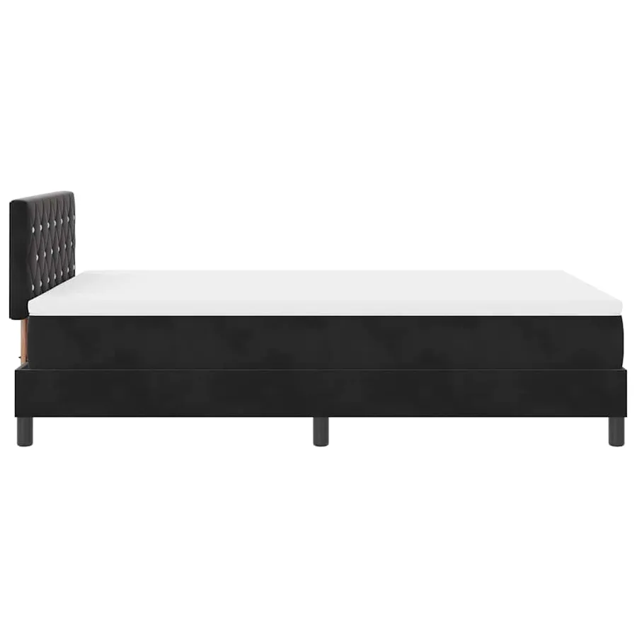 Lit à ressorts avec matelas Noir 120 x 200 cm Velours - 7