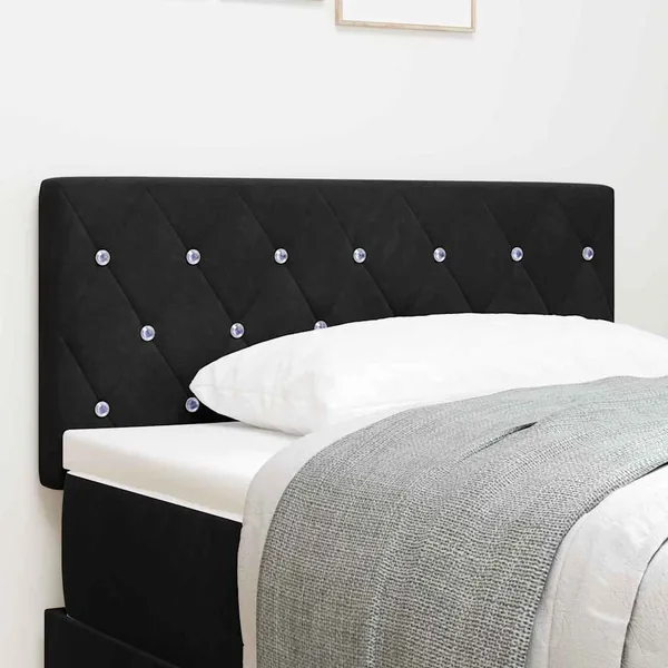Tête de lit LED avec bandes LED Noir 100 cm Velours