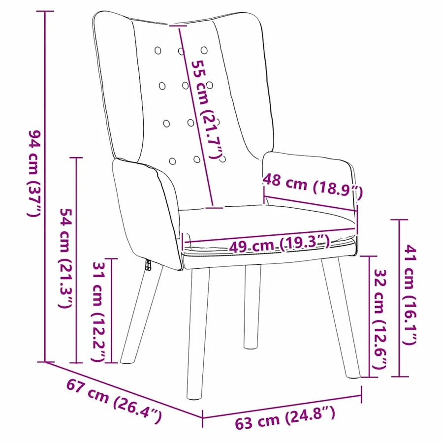 fauteuil Crème 63 x 67 x 94 cm Velours - 9