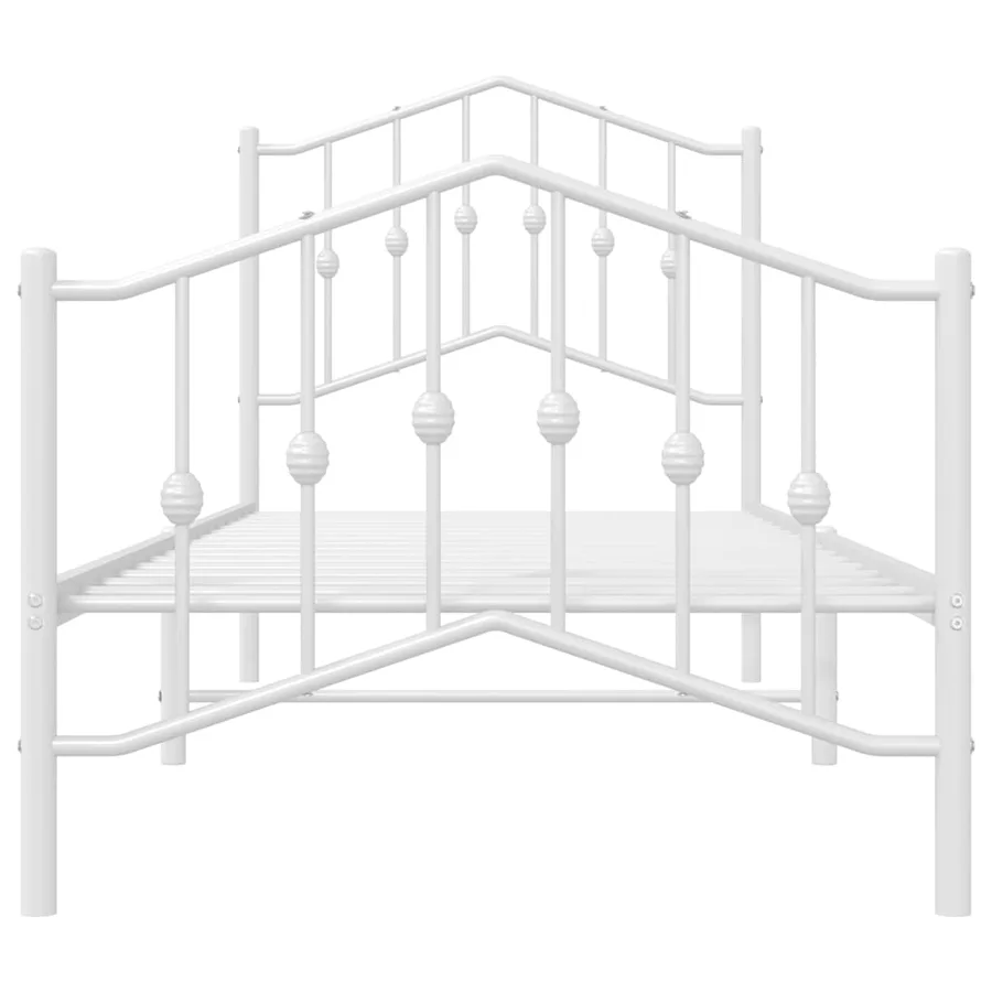 Cadre de lit métal sans matelas avec pied de lit blanc 80x200cm - 5