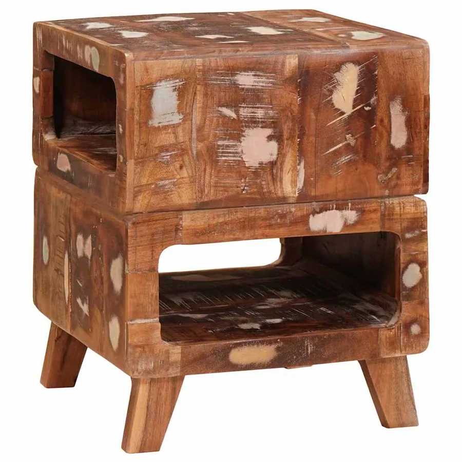Table d'appoint Marron 40 x 40 x 49 cm Bois Recyclé Solide