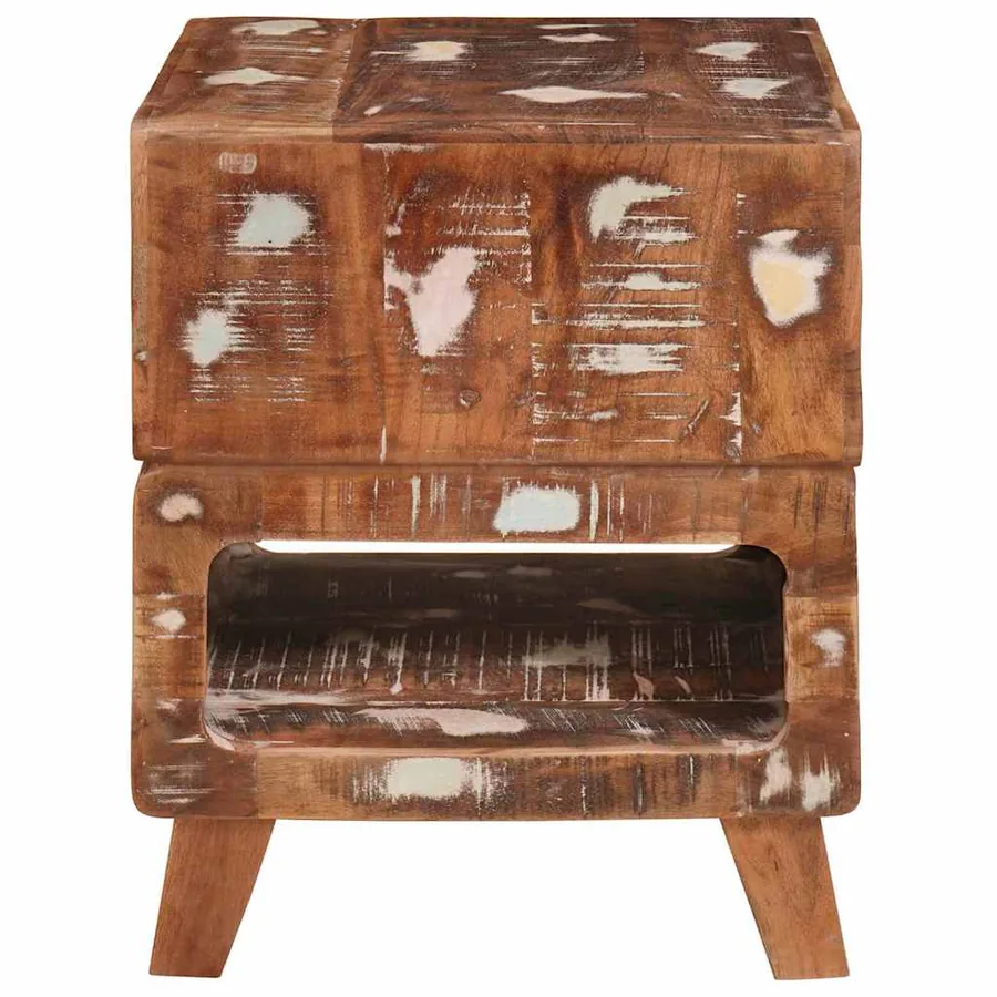 Table d'appoint Marron 40 x 40 x 49 cm Bois Recyclé Solide - 4