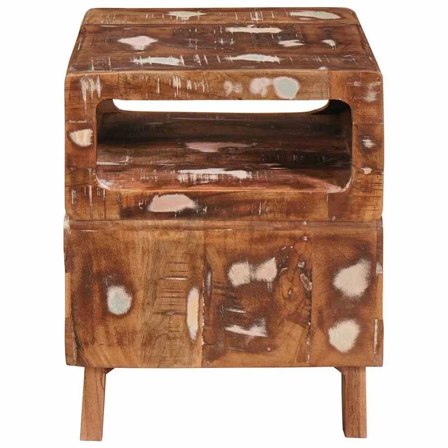 Table d'appoint Marron 40 x 40 x 49 cm Bois Recyclé Solide - 5