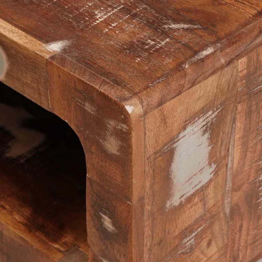 Table d'appoint Marron 40 x 40 x 49 cm Bois Recyclé Solide - 7