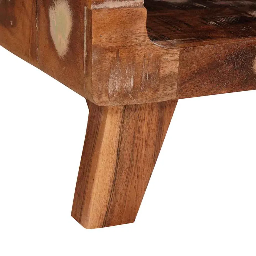 Table d'appoint Marron 40 x 40 x 49 cm Bois Recyclé Solide - 8