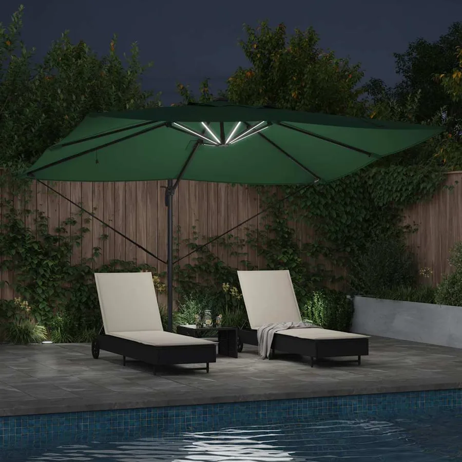 Parasol Vert 352 x 251 x 265 cm Polyester et Aluminium - 4