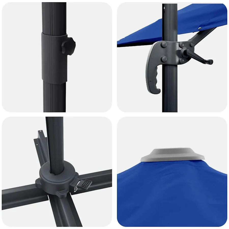Parasol Roma Bleu 286 x 284 x 265 cm Aluminium et polyester - 9