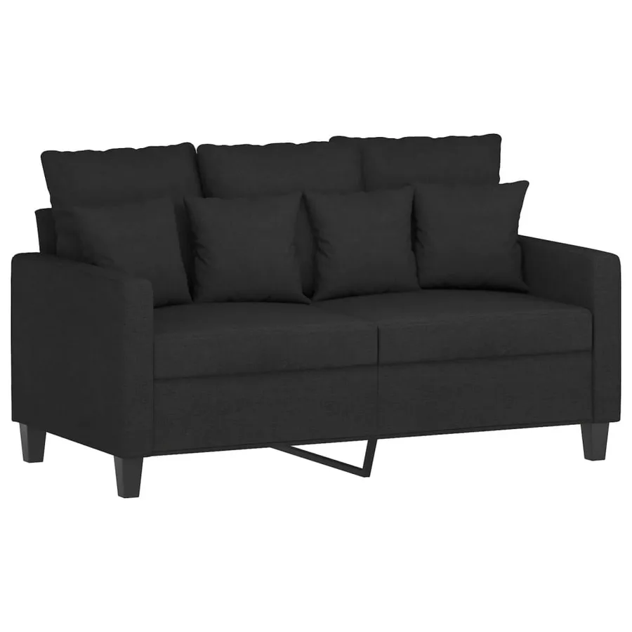 Ensemble de canapés 4 pcs avec coussins noir tissu - 4