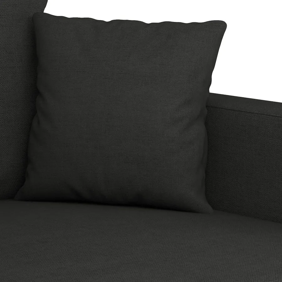 Ensemble de canapés 4 pcs avec coussins noir tissu - 7