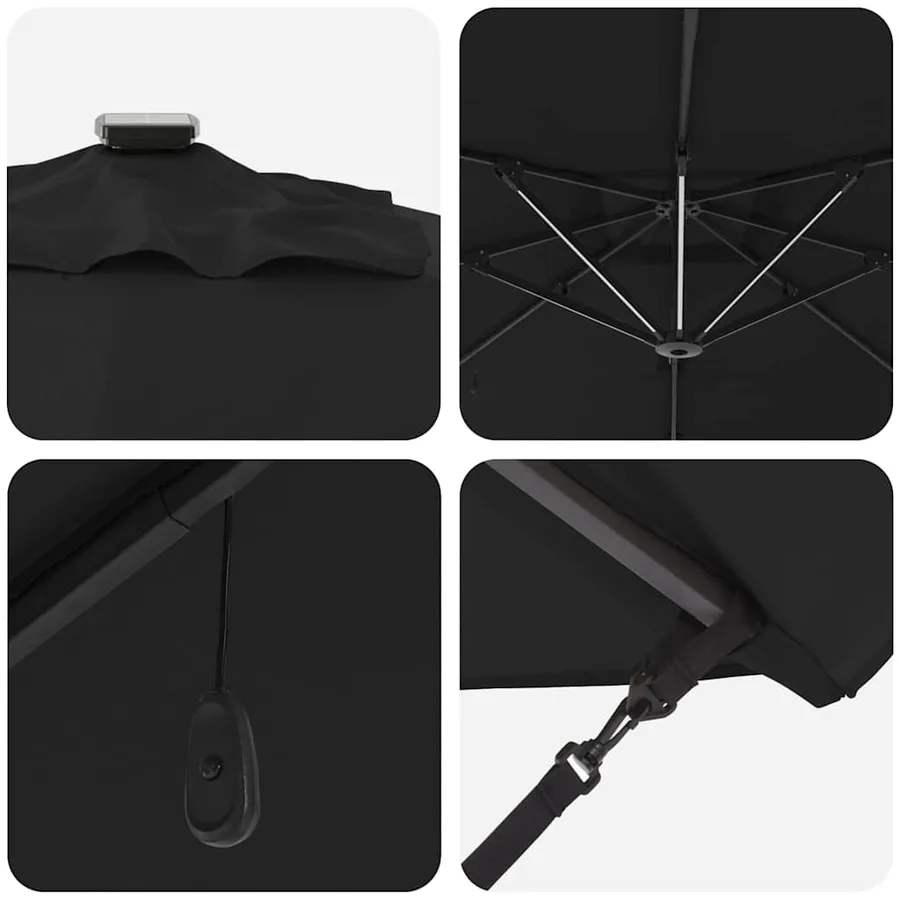 Parasol Noir 286 x 284 x 270 cm Aluminium et polyester - 9