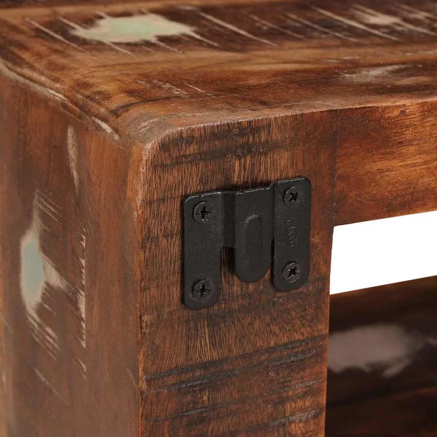 Table de chevet 2 pcs Marron Bois Recyclé Solide - 10