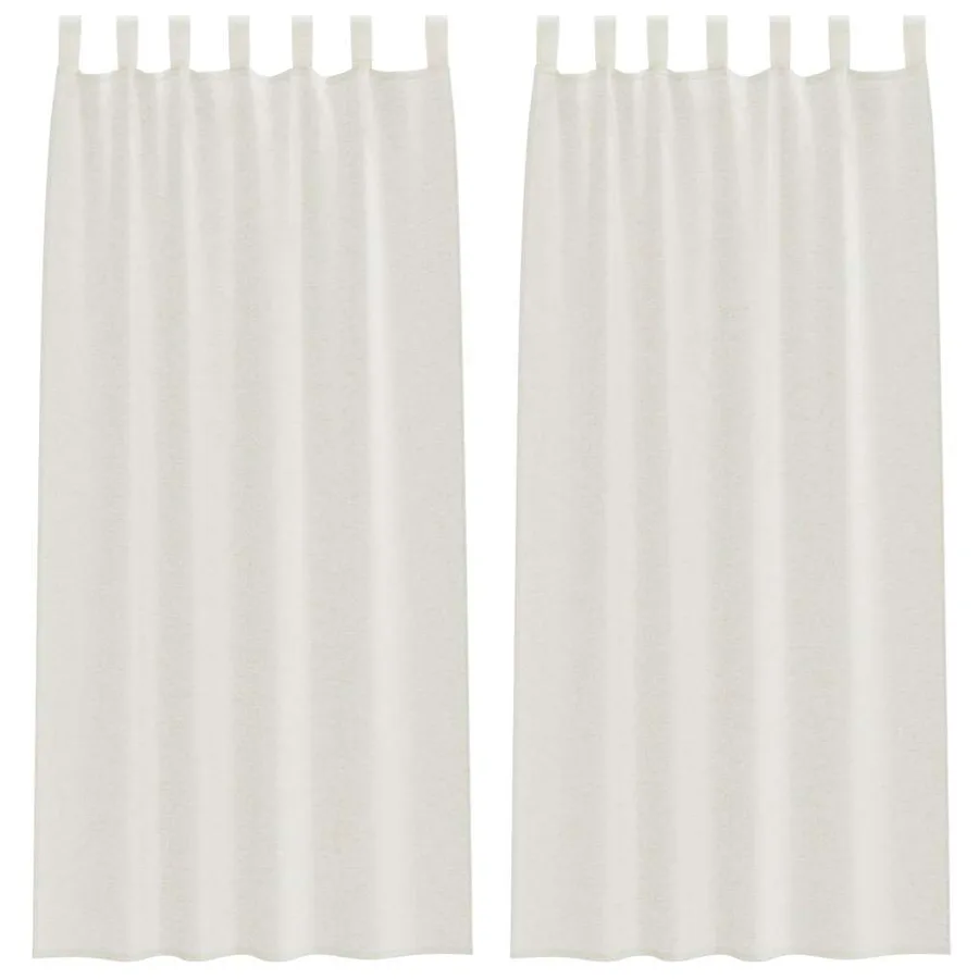 Rideau en Voile 2 pcs Crème 225 x 140 cm Polyester - 2