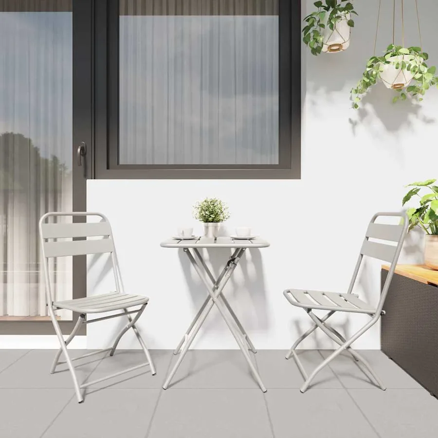Ensemble bistrot 3 pcs Beige Acier - 4