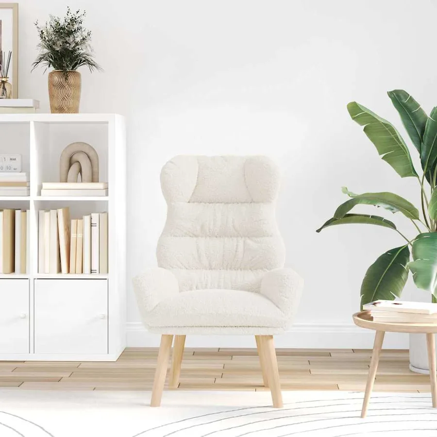 fauteuil Crème 69 x 74 x 93 cm Tissu Sherpa - 3