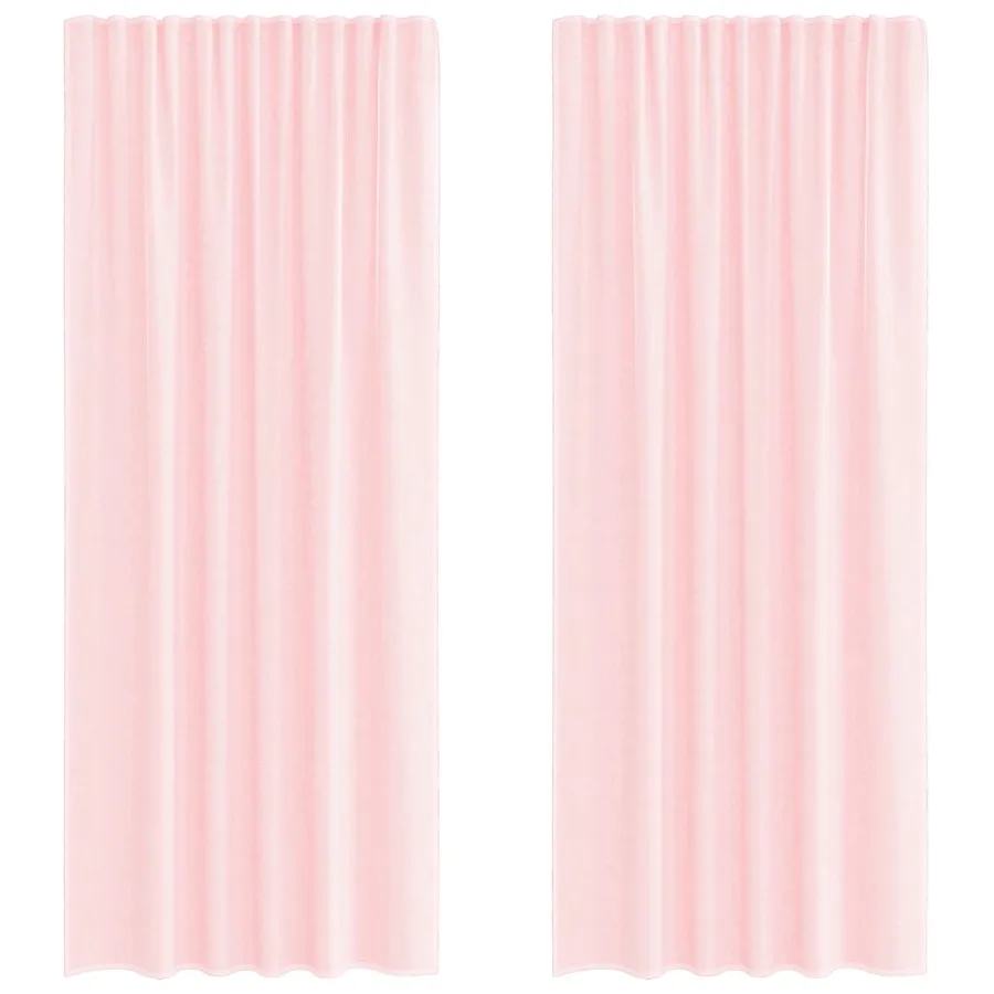 Rideaux en voile avec passe-tringles 2 pcs rose clair - 2
