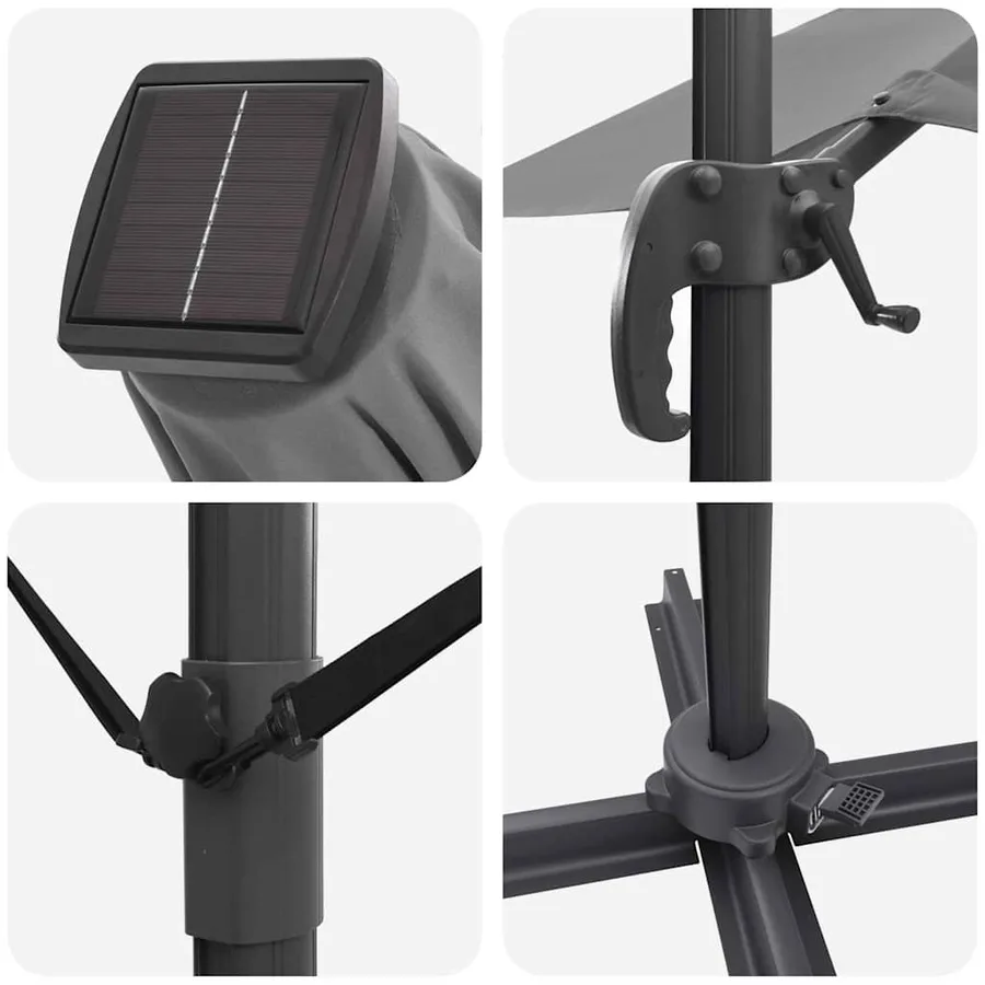 Parasol Anthracite 351 x 250 x 253 cm Polyester et Aluminium - 10