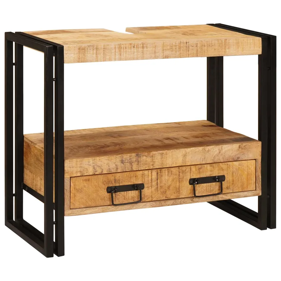 Armoire de coiffeuse avec tiroir Marron Bois de mangue massif - 3