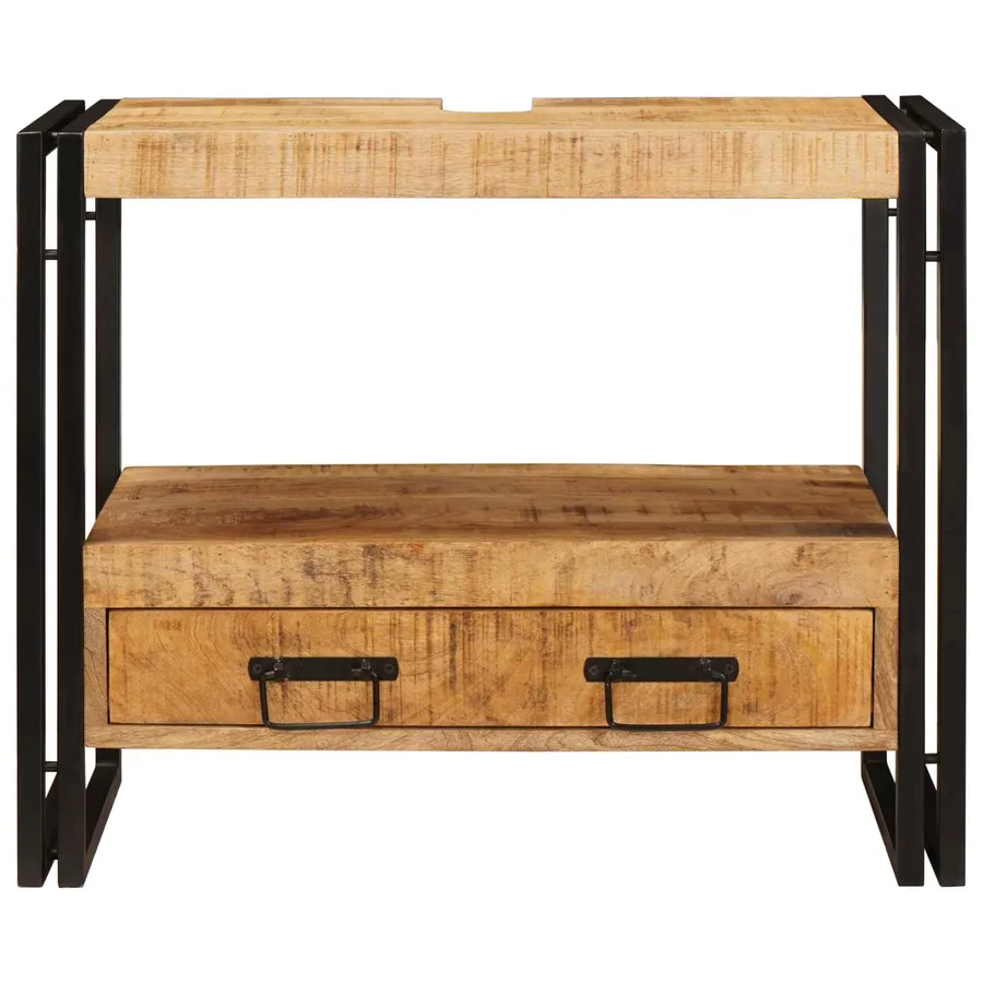 Armoire de coiffeuse avec tiroir Marron Bois de mangue massif - 6