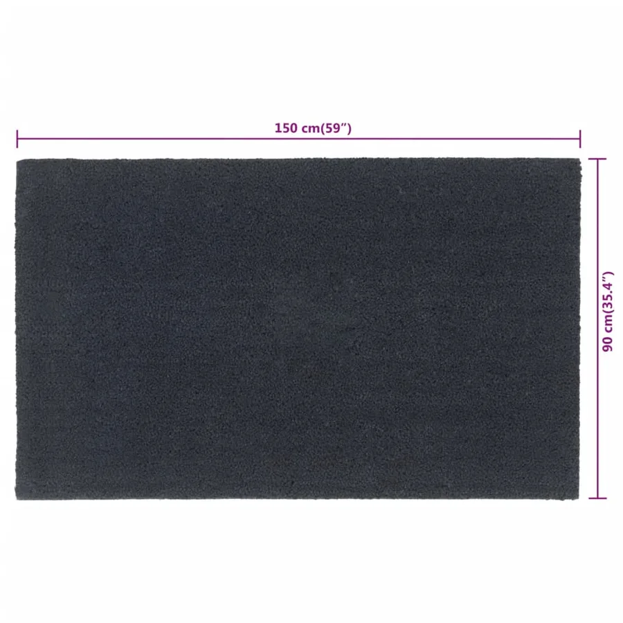Tapis de porte gris foncé 90x150 cm fibre de coco touffeté - 7