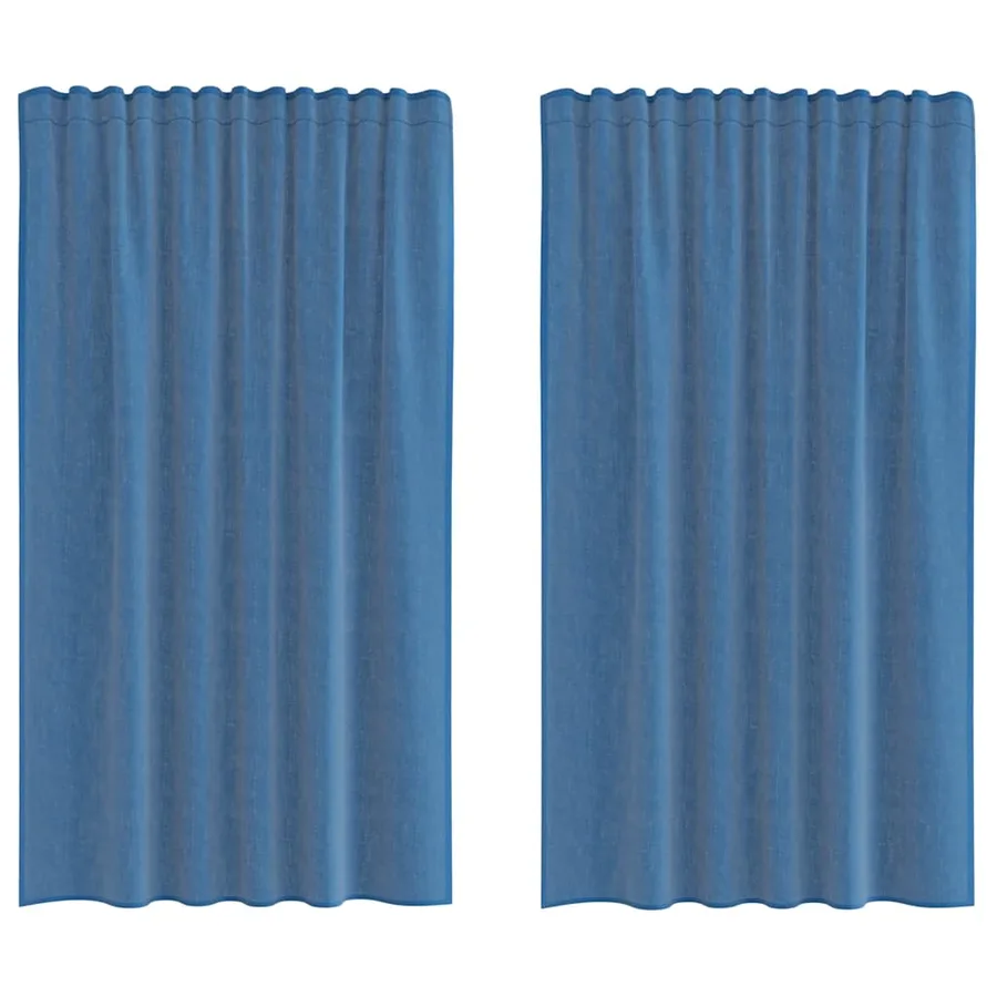Rideaux en voile avec passe-tringles 2 pcs bleu royal - 2
