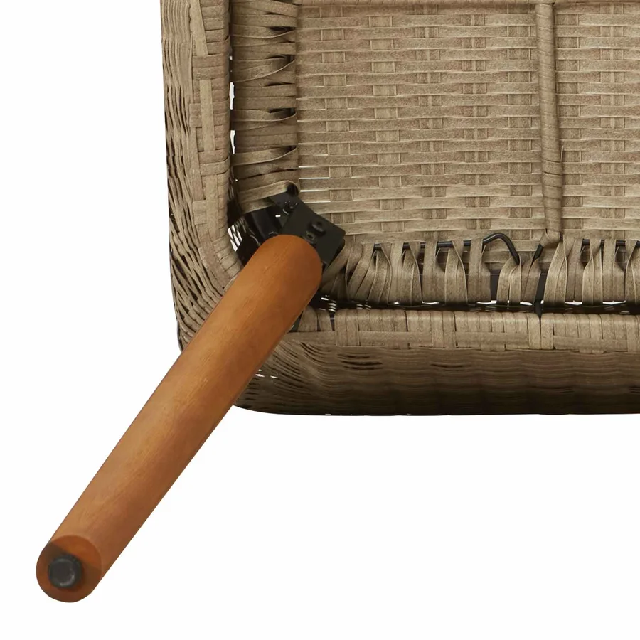 Ensemble de salle à manger pour jardin 9 pcs Beige polyrotin - 9