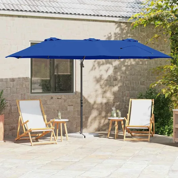 Parasol 372 x 198 x 243 cm Polyester et Aluminium Azur