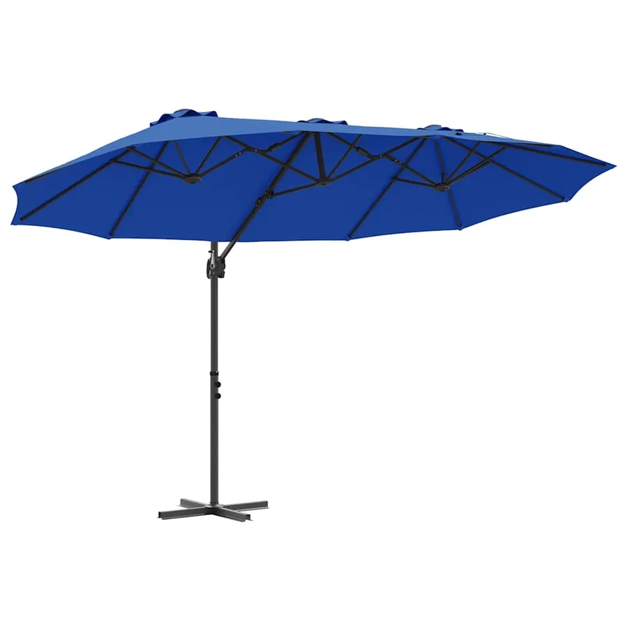 Parasol 372 x 198 x 243 cm Polyester et Aluminium Azur - 2