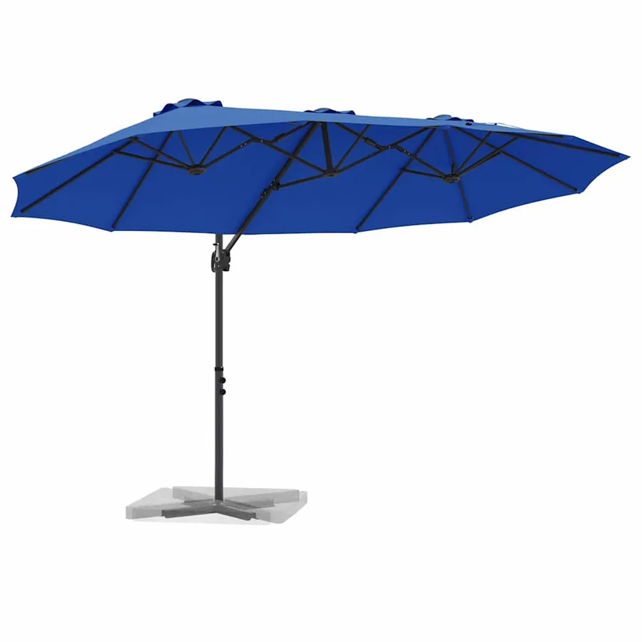 Parasol 372 x 198 x 243 cm Polyester et Aluminium Azur - 3
