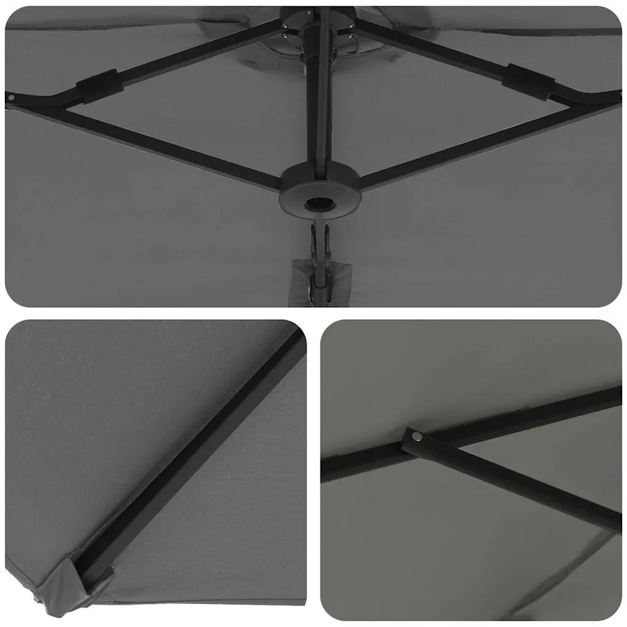 Parasol Anthracite 372 x 198 x 243 cm Polyester et Aluminium - 8