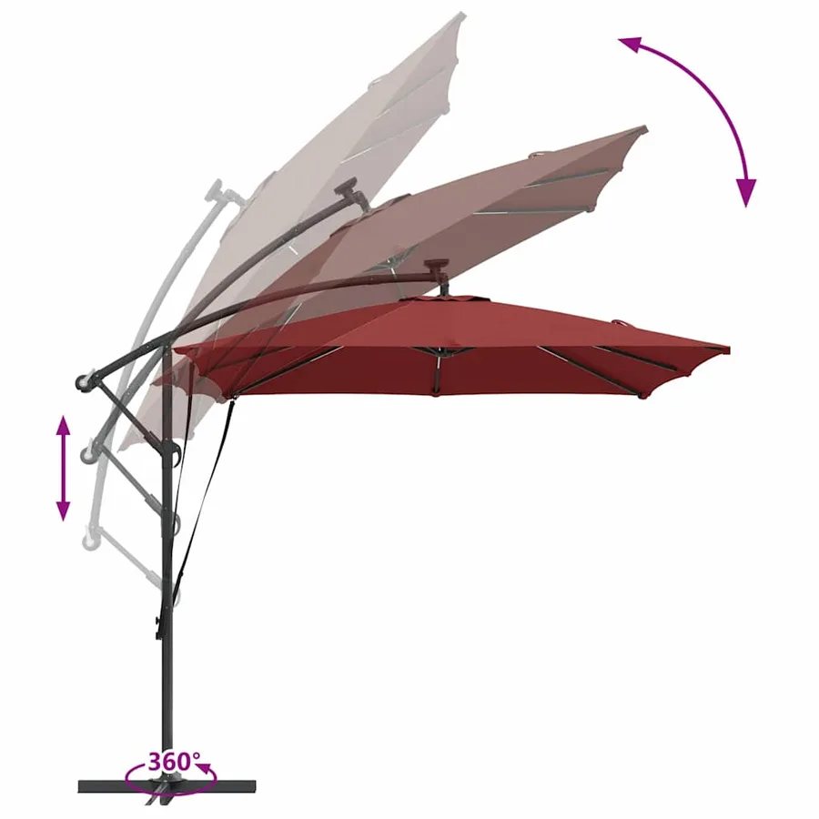 Parasol Terre cuite 249 x 249 x 250 cm Polyester et Aluminium - 13
