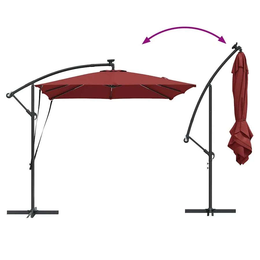 Parasol Terre cuite 249 x 249 x 250 cm Polyester et Aluminium - 14