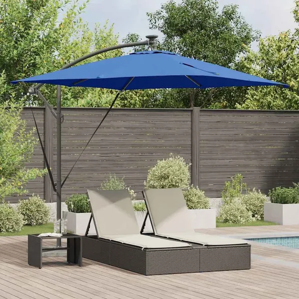 Parasol 249 x 249 x 250 cm Polyester et Aluminium Azur