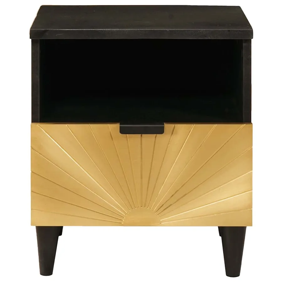 Table de chevet 2 pcs Noir et or 40 x 33 x 46 cm - 4